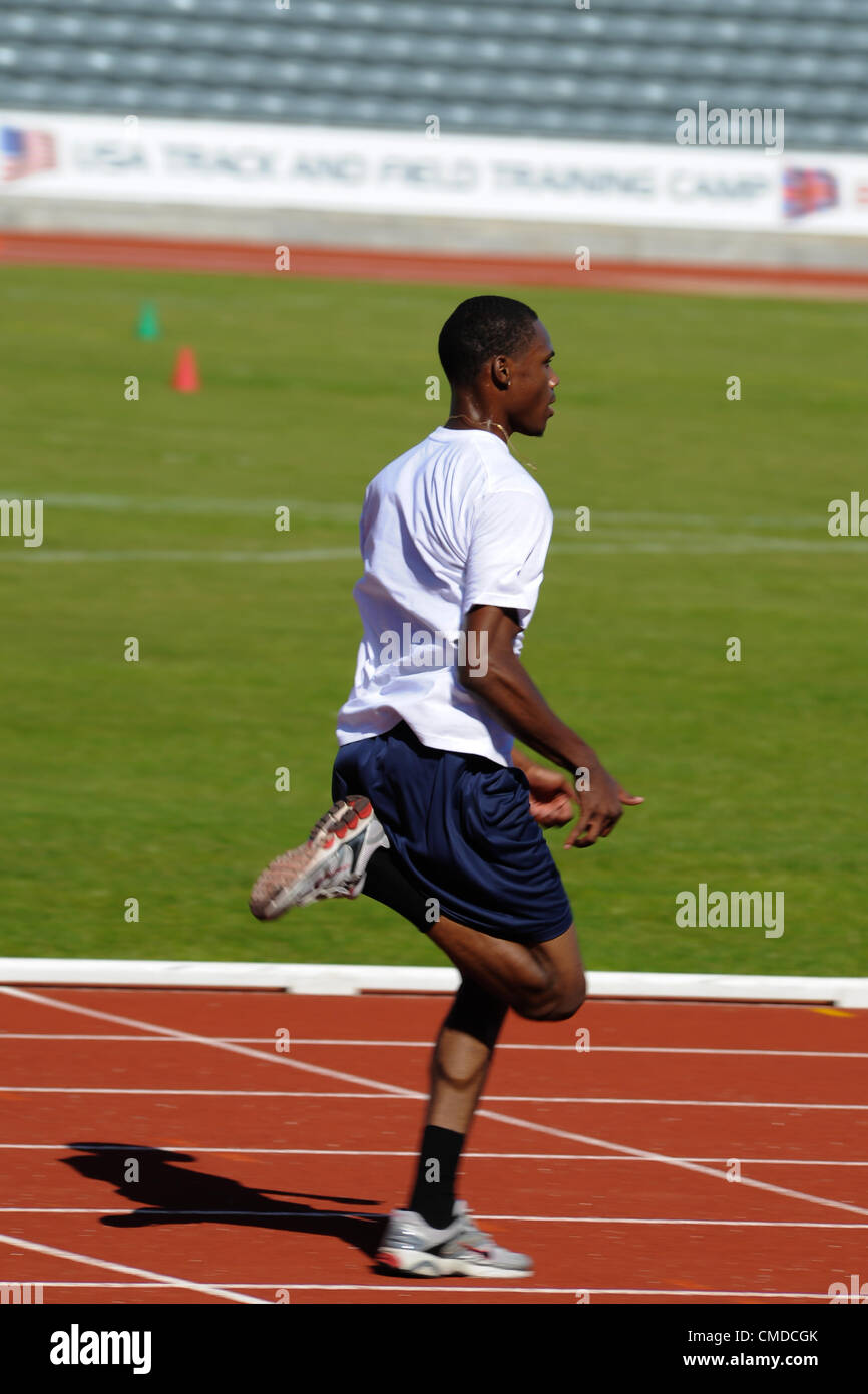 23.07.2012. Alexander Stadion Birmingham, England. Team USA hielt zweite Trainingseinheit im Alexander Stadium, Perry Park. Stockfoto