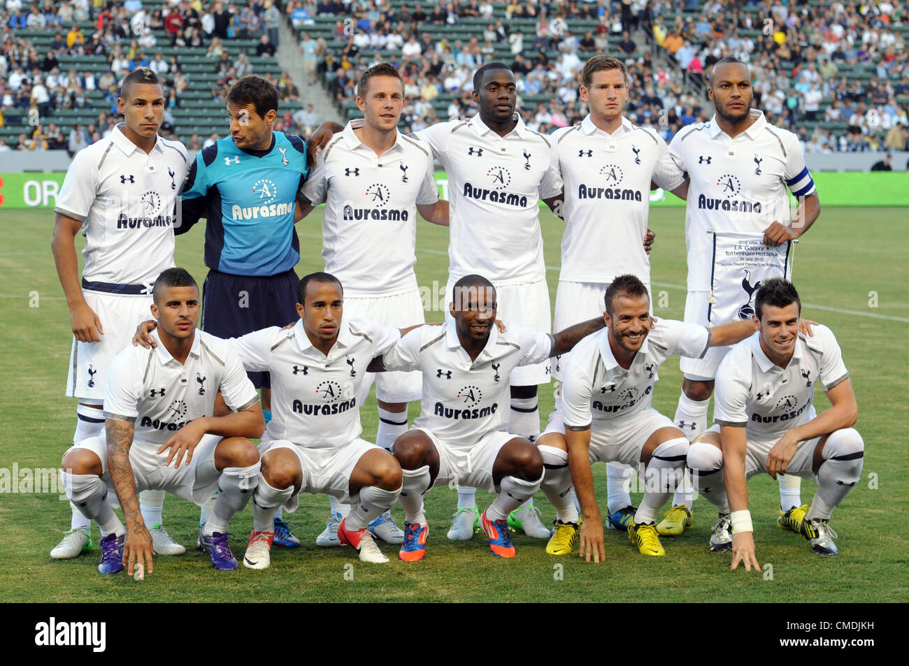 USA. 24.07.2012., Kalifornien.  Tottenham-Posen für ihre Teamfoto während einer internationalen freundlich Fußball match zwischen Tottenham Hotspur und die Los Angeles Galaxy im Home Depot Center in Carson, Kalifornien. Stockfoto