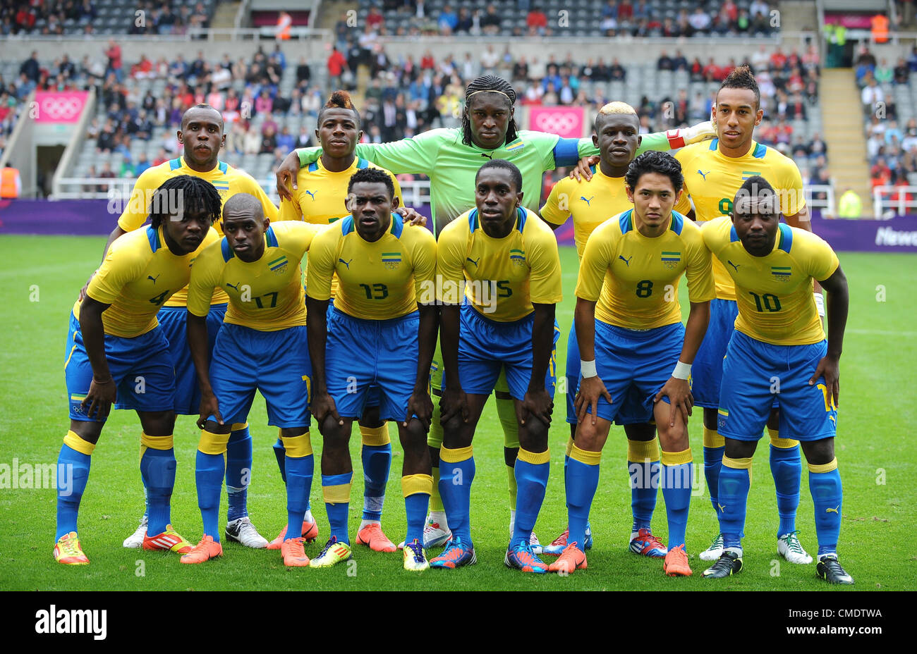 TEAMGRUPPE Gabun Gabun V Schweiz ST JAMES PARK NEWCASTLE ENGLAND 26. Juli 2012 Stockfoto