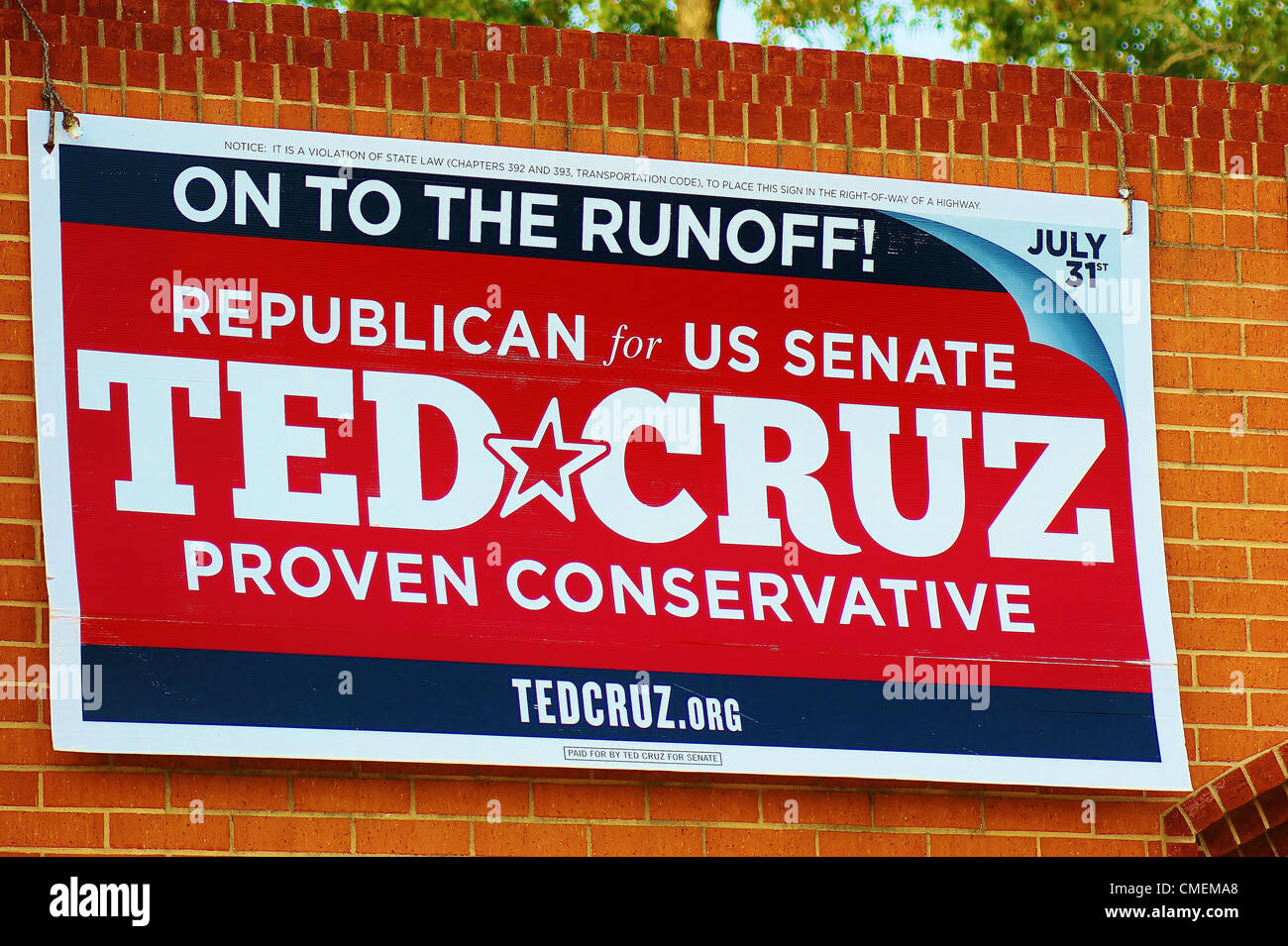 Atmosphere.Ted Cruz Kampagne Rally.Town Green Park. Woodlands, TX, 27.07.2012. Stockfoto