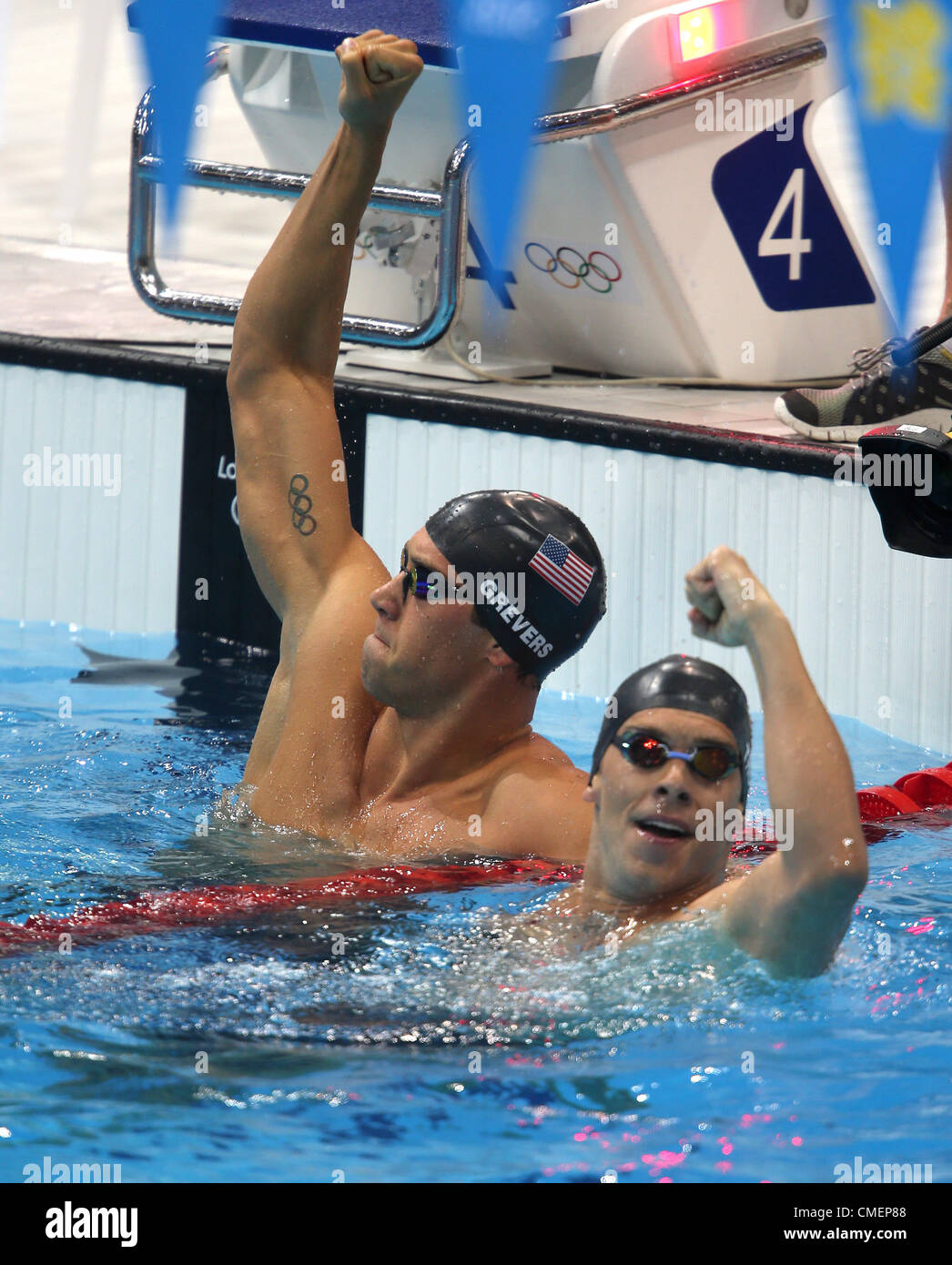 MATTHEW GREVERS & NICK THOMAS USA STRATFORD LONDON ENGLAND 30. Juli 2012 Stockfoto