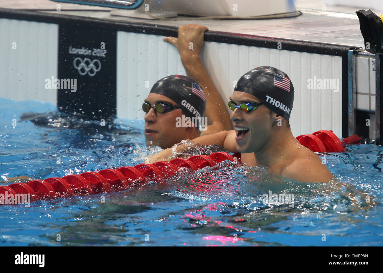 MATTHEW GREVERS & NICK THOMAS USA STRATFORD LONDON ENGLAND 30. Juli 2012 Stockfoto