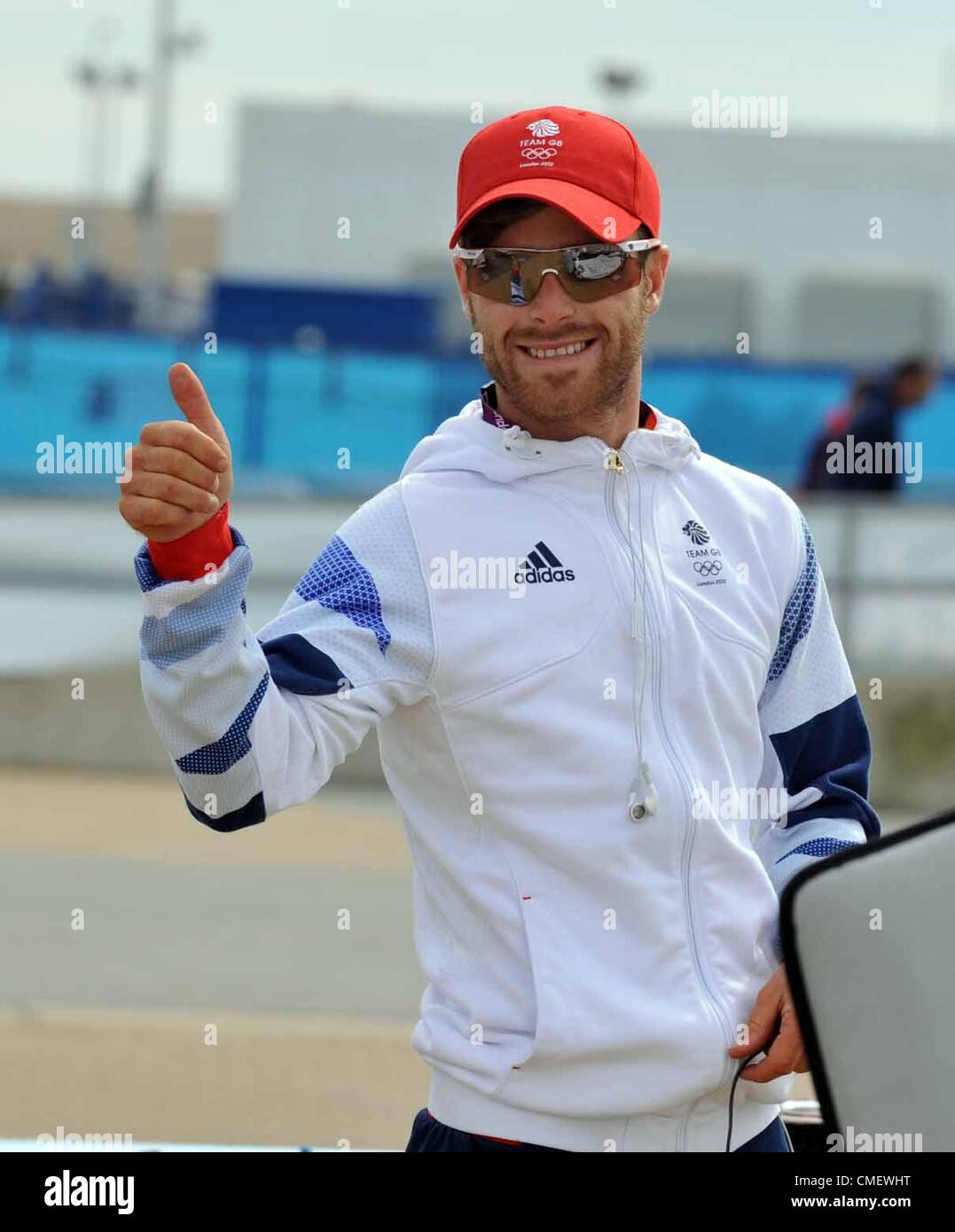 Matrosen auf dem Zettel heute um Portland Dorset. Lukas Geduld in gute Stimmung. 30. Juli 2012 Bild von: DORSET MEDIENDIENST Stockfoto