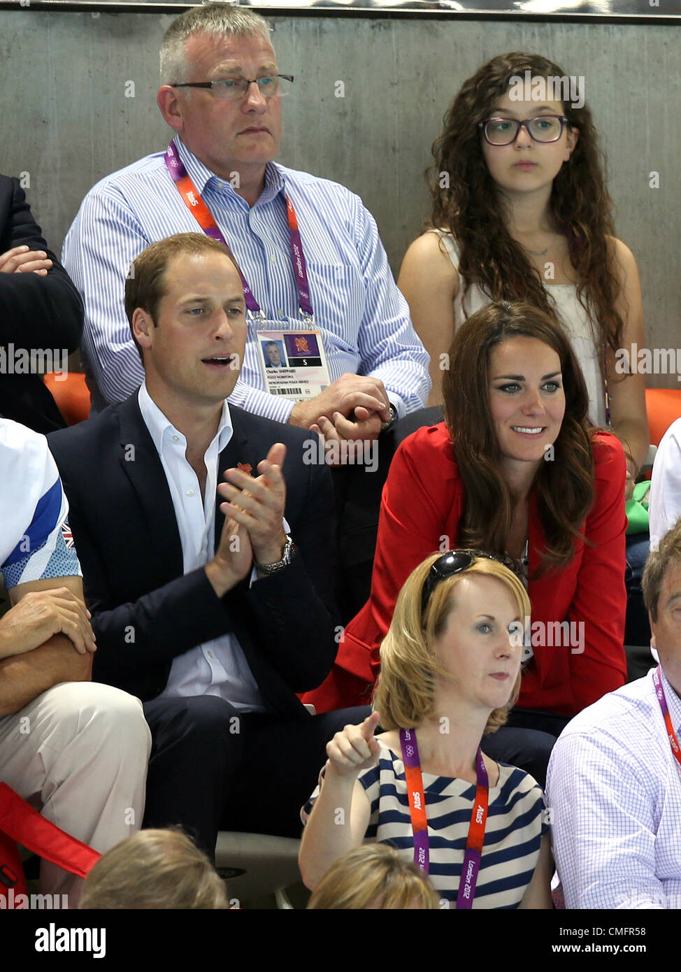 DER Herzog & HERZOGIN von CAMBRIDG Großbritannien STRATFORD LONDON ENGLAND 3. August 2012 Stockfoto