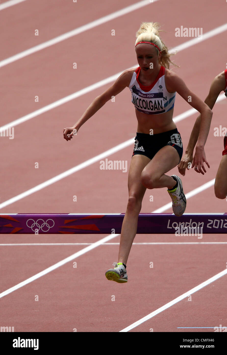 EILISH MCCOLGAN Großbritannien LONDON 2012 Olympische Spiele, Frauen 3000M Hindernislauf STRATFORD, LONDON, ENGLAND 4. August 2012 DIC8449 Stockfoto