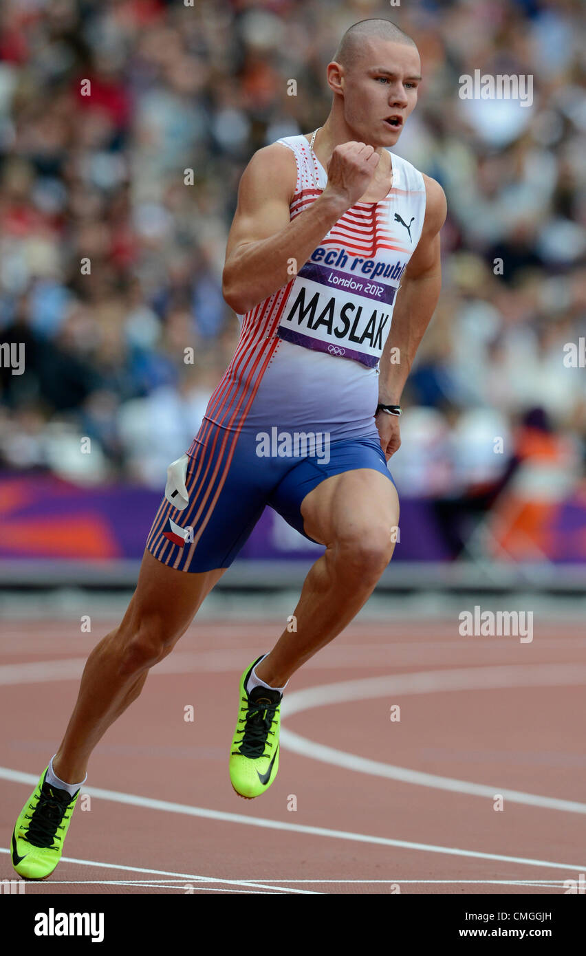 Herren 200m Runde 1, Pavel Maslak (CZE), 2012 Olympischen Sommerspiele, London, Großbritannien, Dienstag, 7. August 2012. (Foto/Michal Kamaryt CTK) Stockfoto