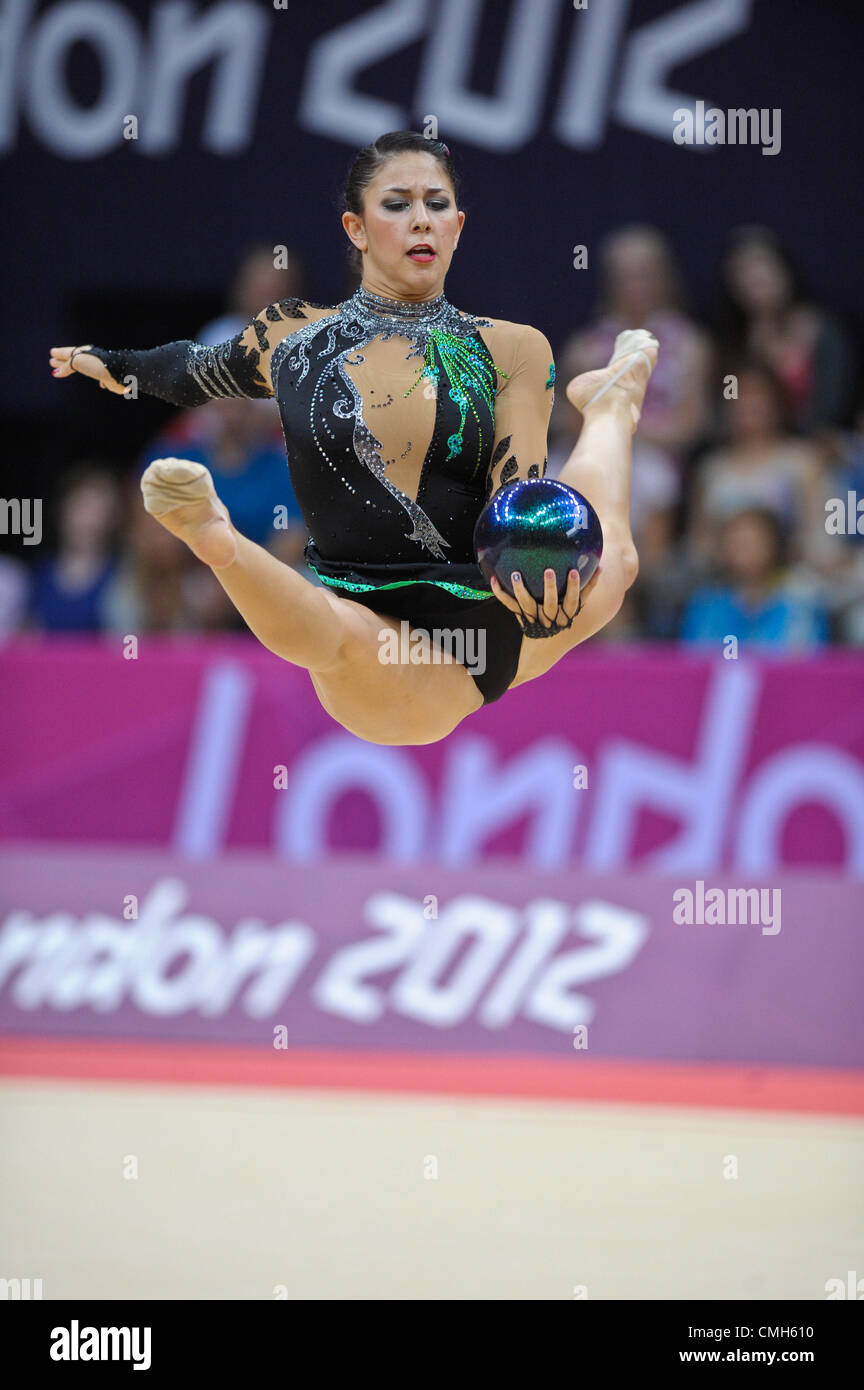 09.08.2012. London, England.  Gymnastik, rhythmische Wembley Arena. Julie Zetlin USA Stockfoto