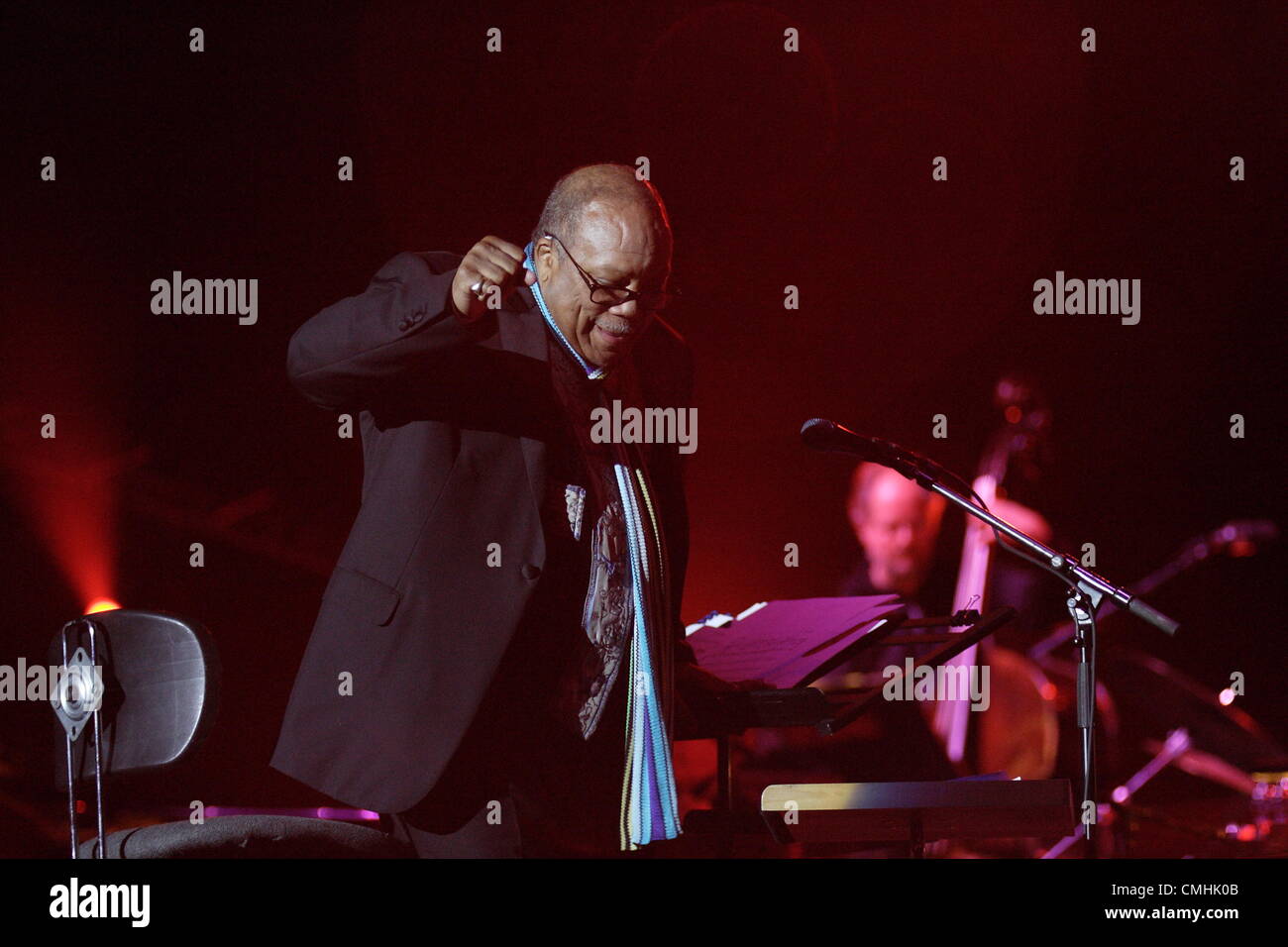 Danzig, Polen 11. August 2012 Solidarität der Festspiele 2012. Quincy Jones tritt während der "Raum der Freiheit: Stanko + Open-Air-Jazz-Show". Stockfoto