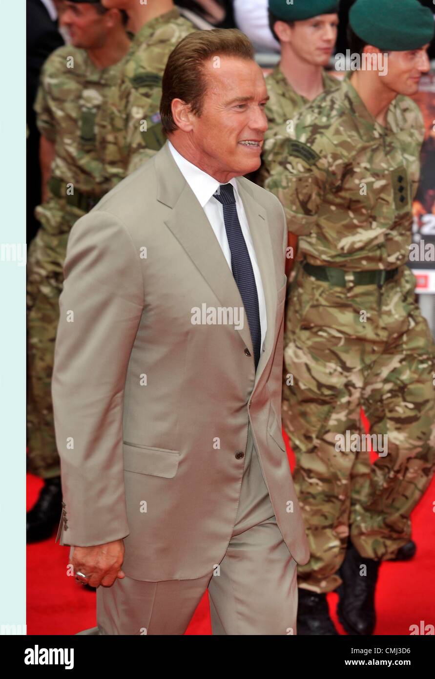 13. August 2012. Arnold Schwarzenegger in "The Expendables 2" UK Premiere anlässlich der Empire Leicester Square London, England - 13.08.12 Stockfoto