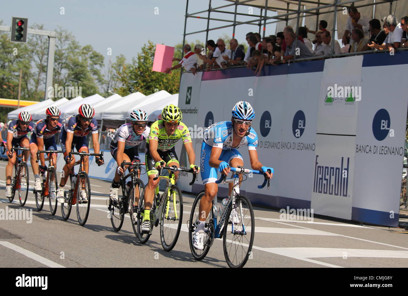 Donnerstag, 16. August 2012 - Legnano, Italien: 94. Ausgabe des historischen Cup Bernocchi, internationale Radrennen. Abfahrts- und Ankunftszeiten auf Toselli Straße in Legnano, Italien. Stockfoto