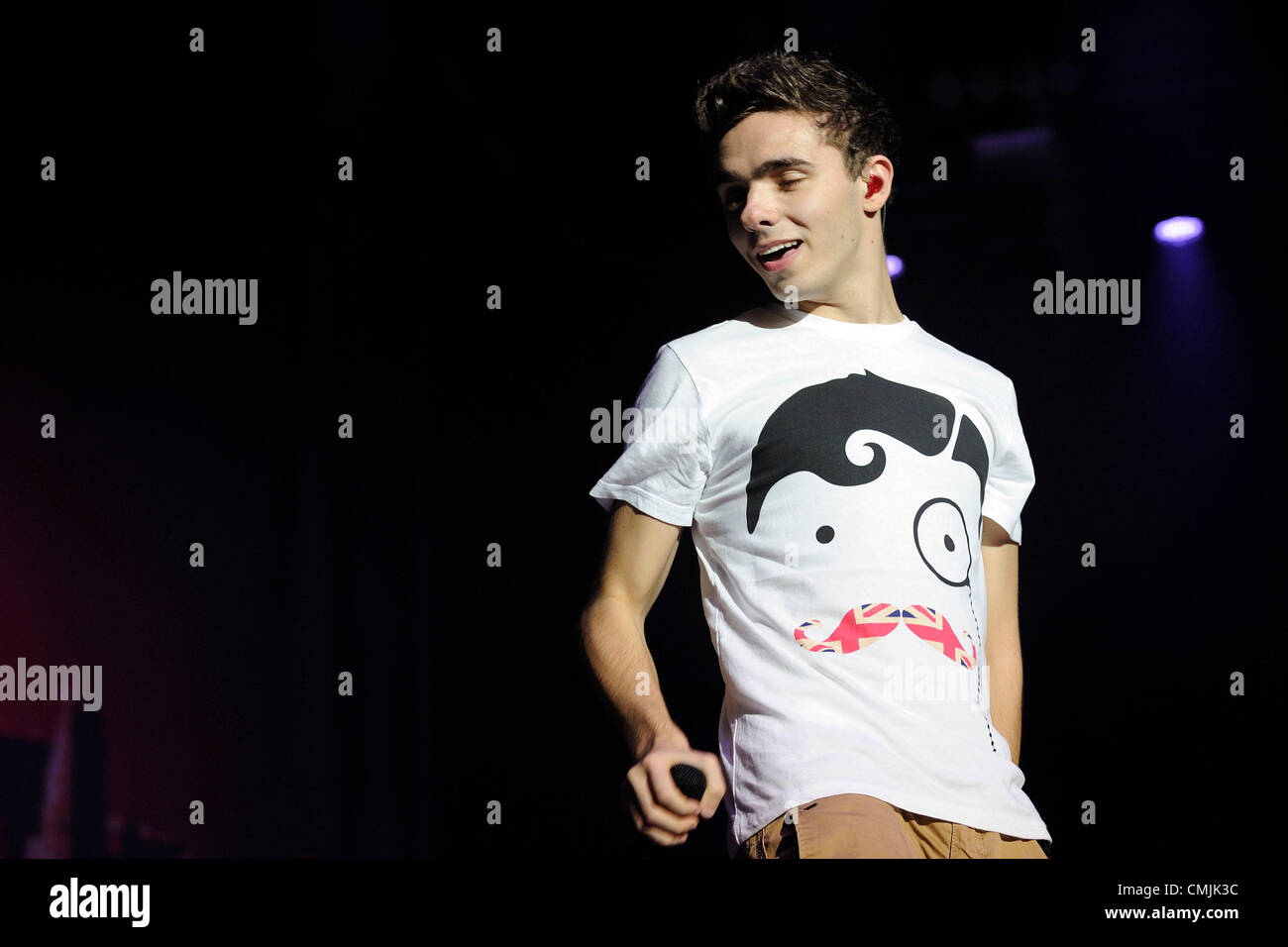 16. August 2012 - Toronto, Kanada - britische jungen band The Wanted Performst bei KissFM 92,5 Wham Bam 2012 im Canadian Molson Amphitheatre. Im Bild, Nathan Sykes.  (DCP/N8N). Bildnachweis: n8n Foto / Alamy Live News Stockfoto