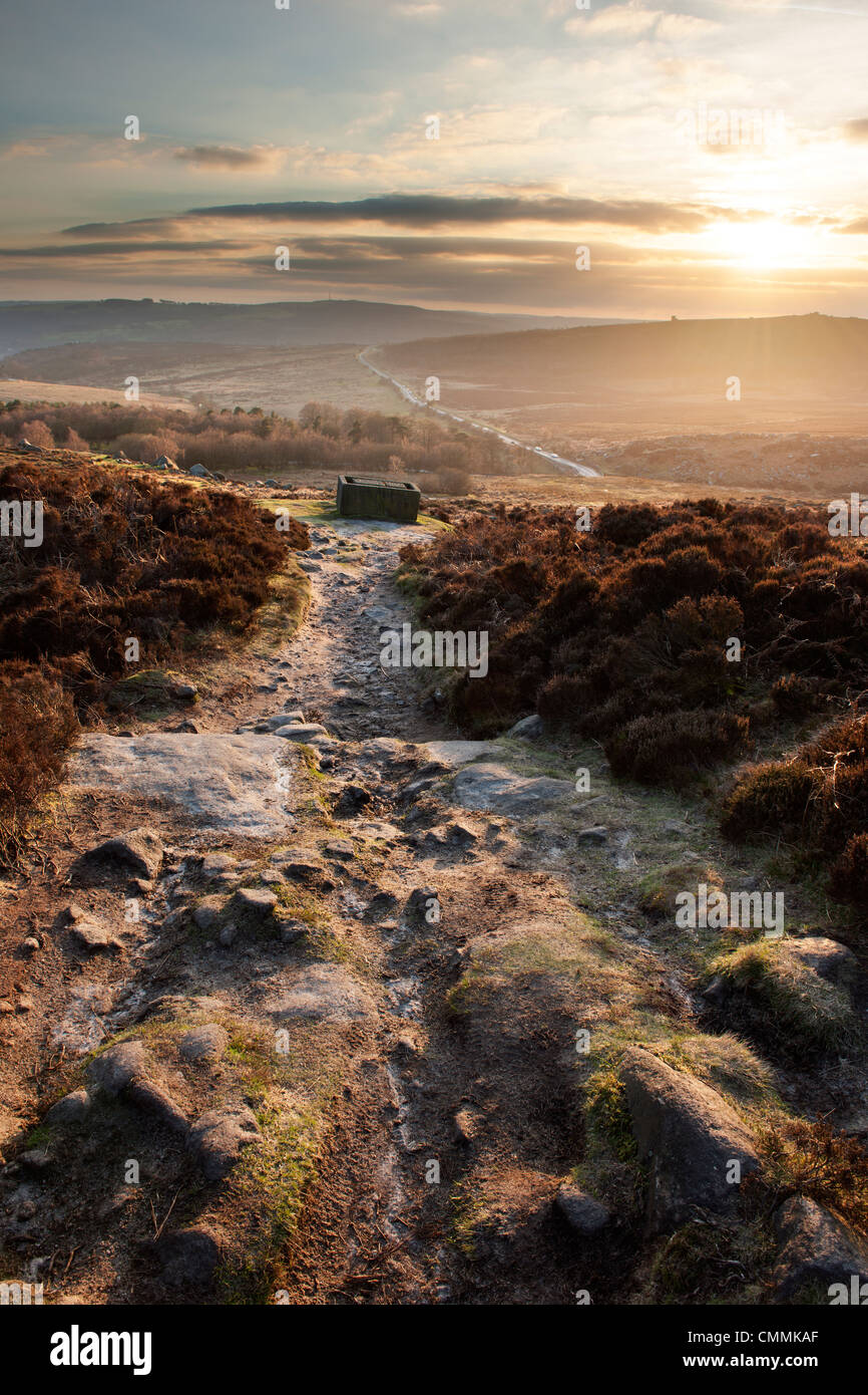 Südliche Ende Burbage Kante in Derbyshire, England Stockfoto