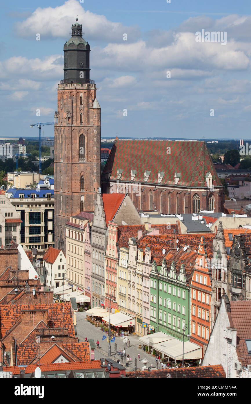 Altstadt-Blick vom Marii Magdaleny Kirche, Breslau, Schlesien, Polen, Europa Stockfoto