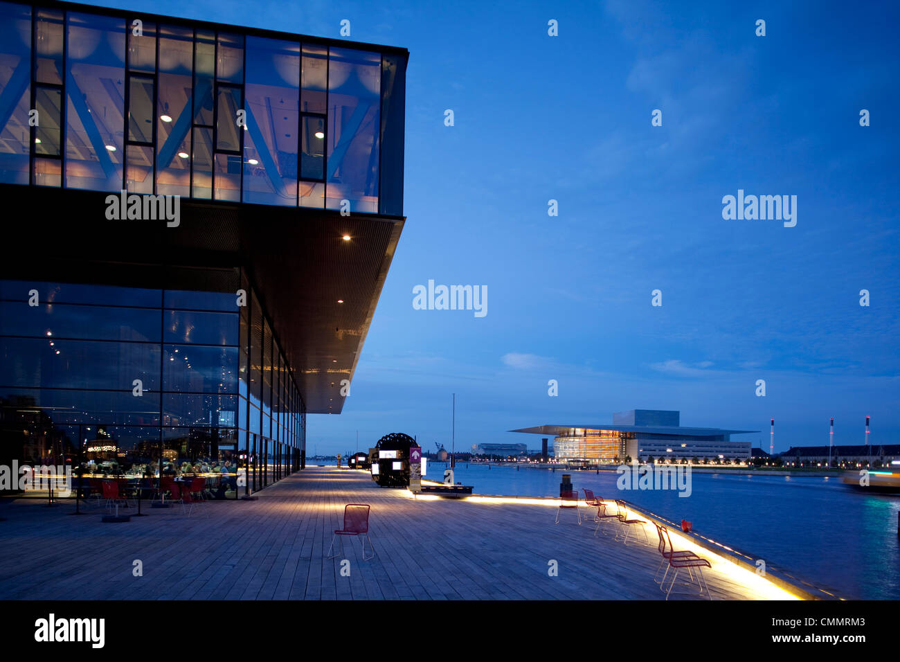 Das Play House bei Dämmerung, Kopenhagen, Dänemark, Skandinavien, Europa Stockfoto