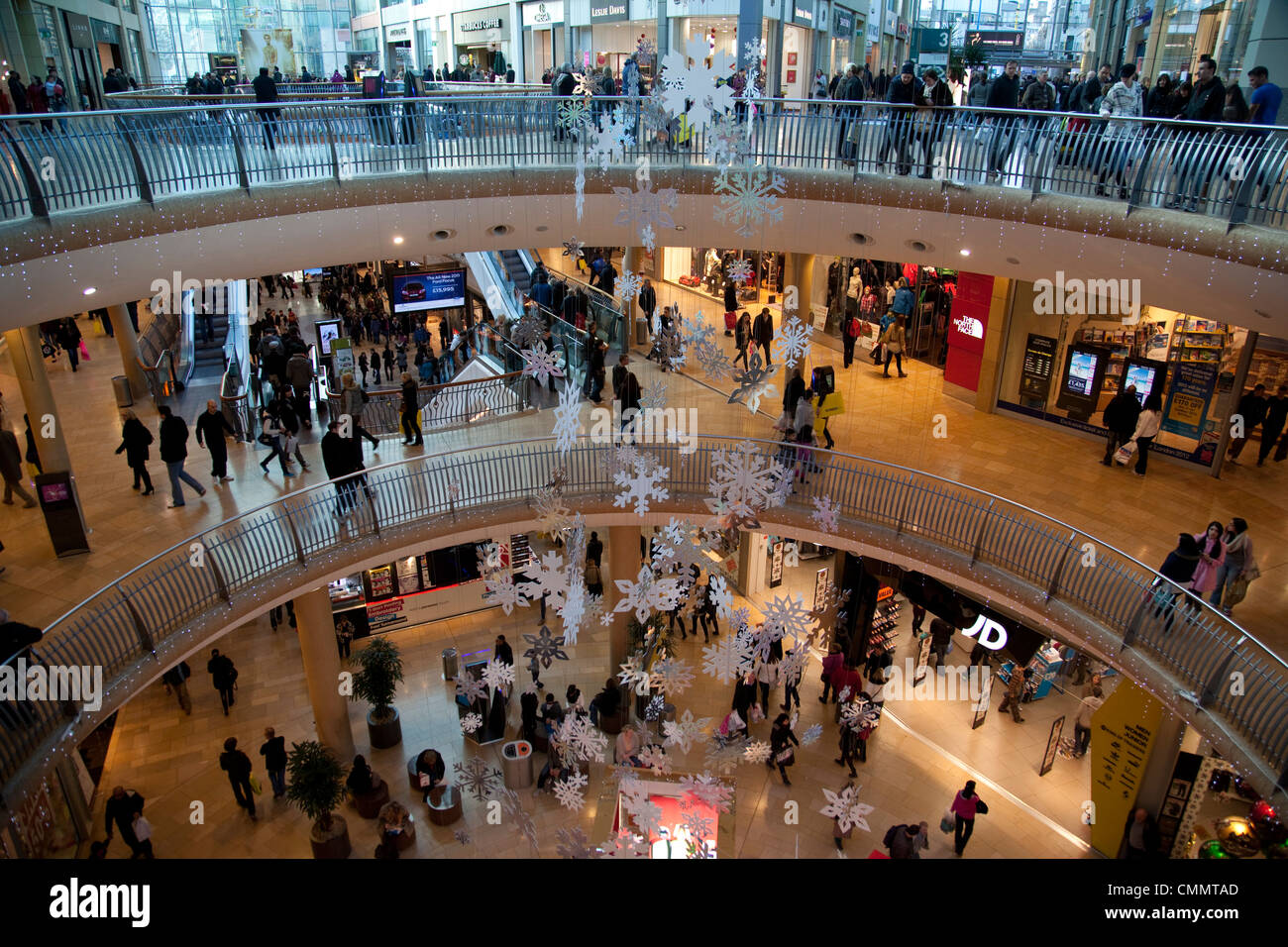 Weihnachten, Bullring Shopping Centre, City Centre, Birmingham, West Midlands, England, Vereinigtes Königreich, Europa Stockfoto