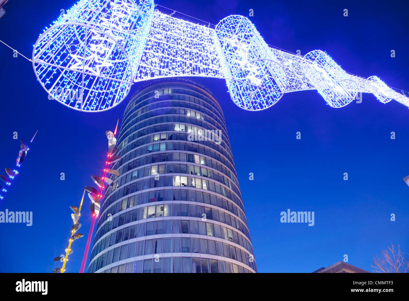 Rotunde an Weihnachten, City Centre, Birmingham, West Midlands, England, Vereinigtes Königreich, Europa Stockfoto