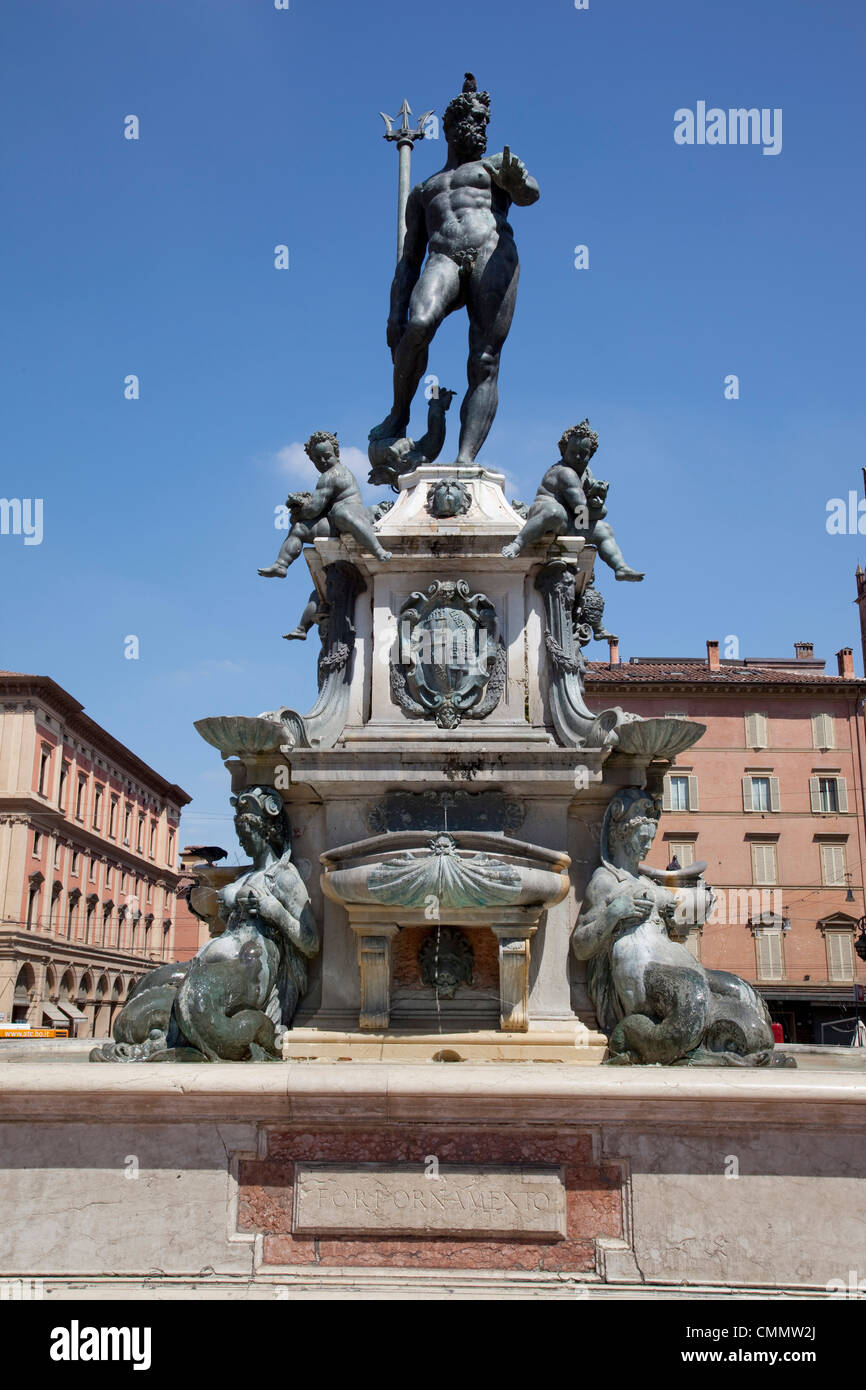 Brunnen von Neptun, Piazza del Nettuno, Bologna, Emilia Romagna, Italien, Europa Stockfoto