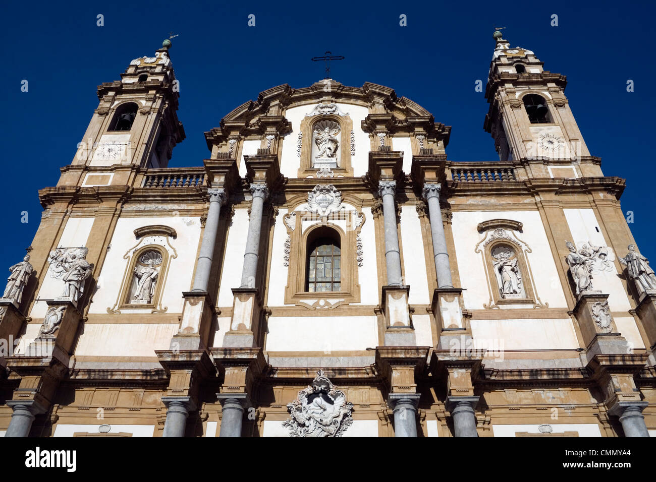 Fassade der Kirche San Domenico, Palermo, Sizilien, Italien, Europa Stockfoto