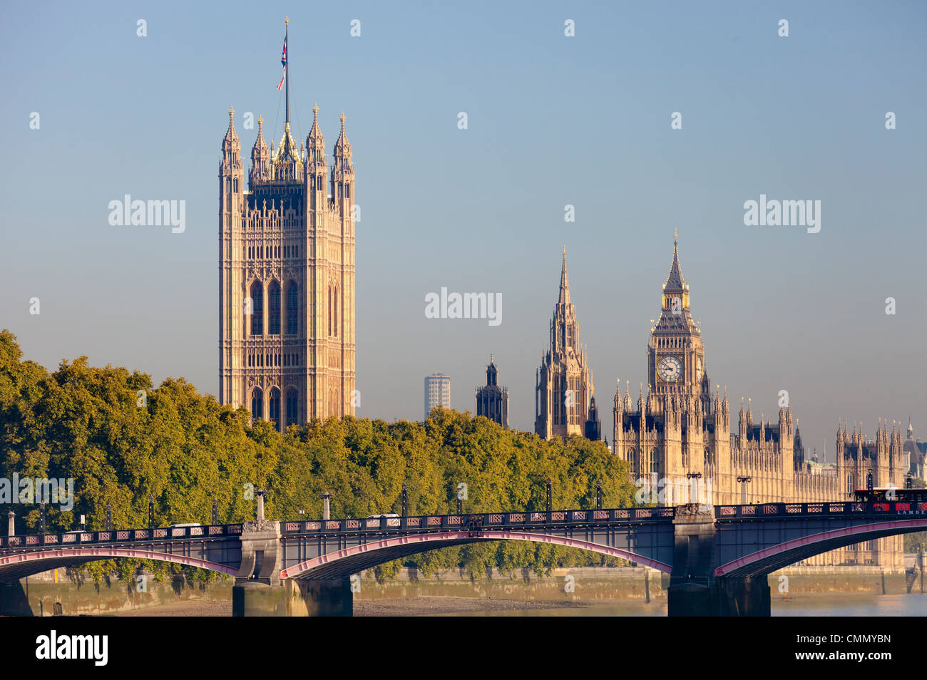 Westminster Palace und Lambeth Bridge 6, frühen Herbstmorgen Stockfoto