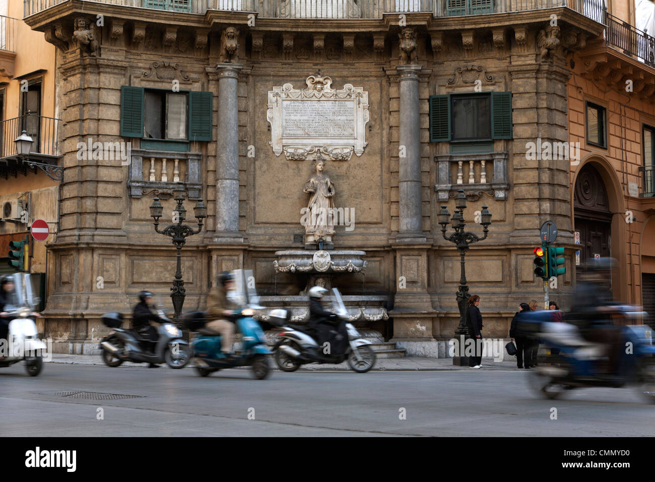 Quattro Canti (vier Ecken), Palermo, Sizilien, Italien, Europa Stockfoto