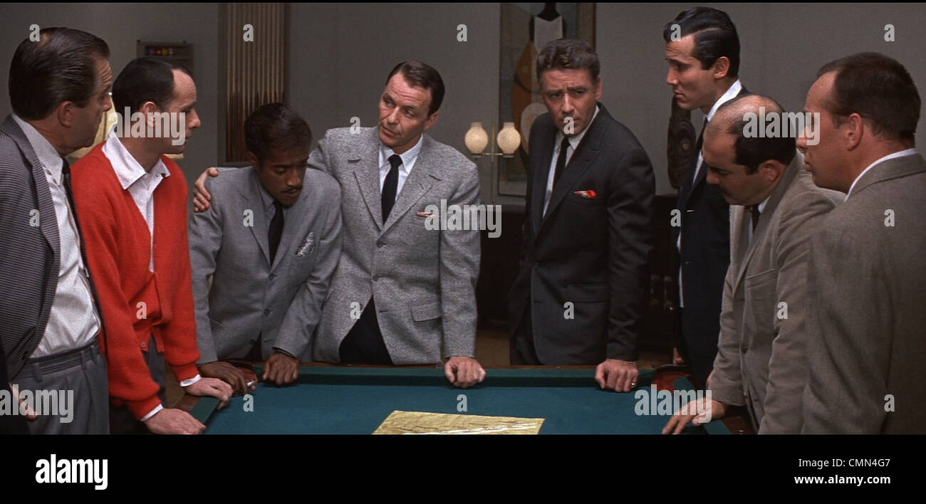 OCEAN'S ELEVEN 1960 JOEY BISHOP SAMMY DAVIS JR. FRANK SINATRA PETER LAWFORD HENRY SILVA LEWIS MILESTONE DIR 003 MOVIESTORE Stockfoto