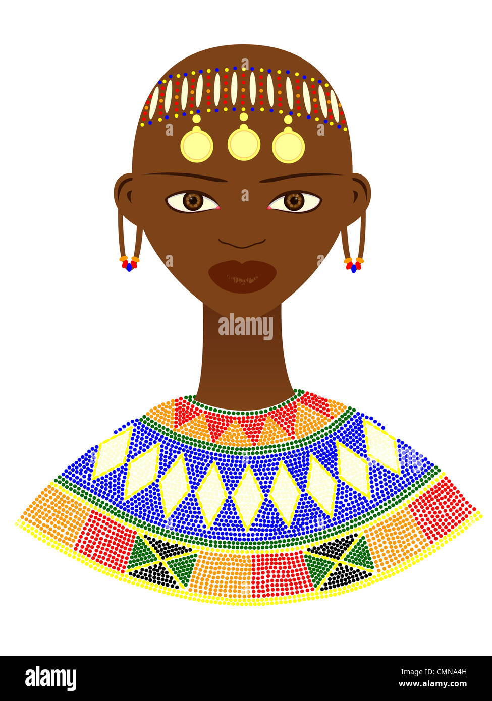 Einheimische afrikanische Frau mit traditionellen Schmuck Stockfoto