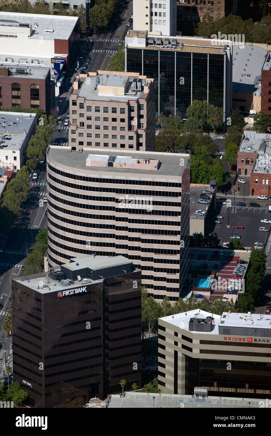Luftaufnahme erste Bank Brücke Bank Silicon Valley San Jose Kalifornien Stockfoto