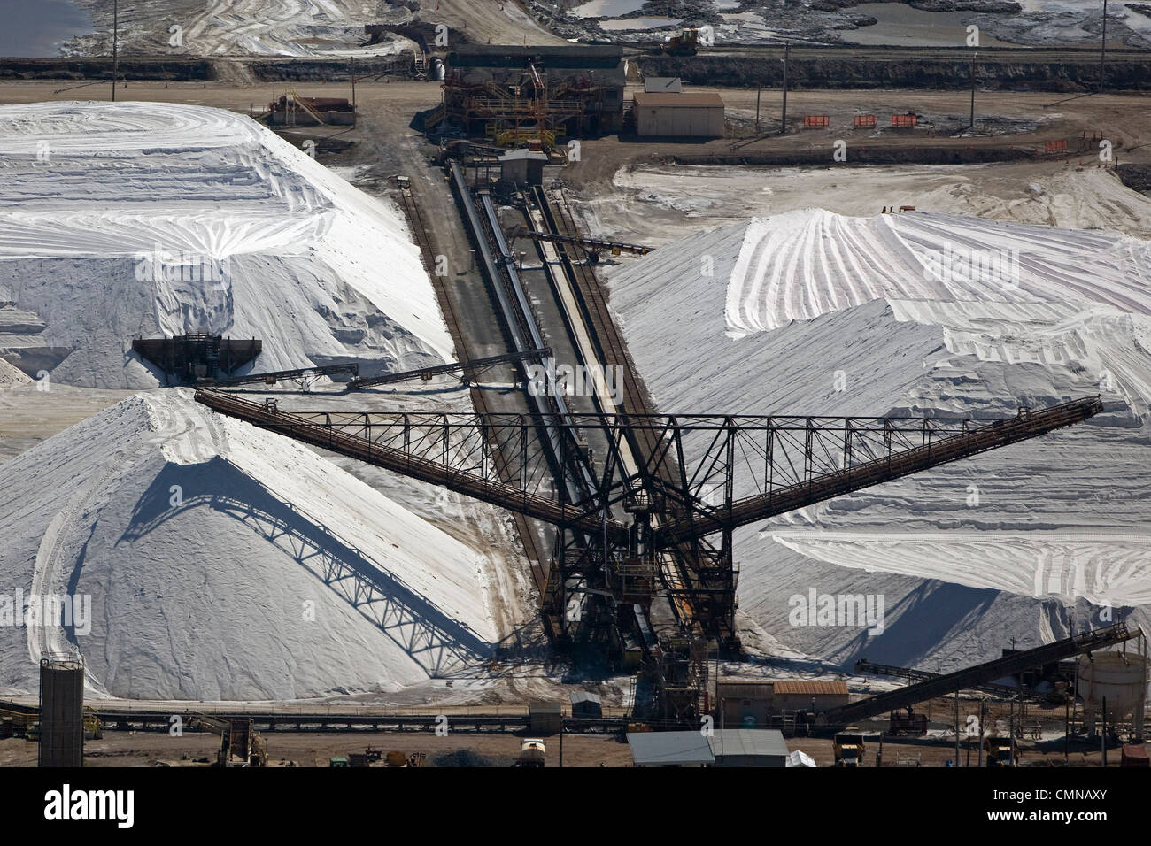 Luftaufnahme Salz Pfähle Newark, Kalifornien Stockfoto