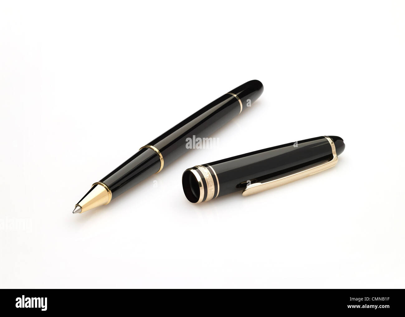 Executive-Stift, Stift auf weißem Grund, Unterzeichnung, Unterschrift, Zeichen, Kugelschreiber Stockfoto