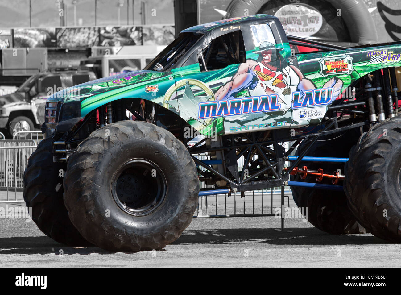 Monster Jam LKW Kriegsrecht Stockfoto