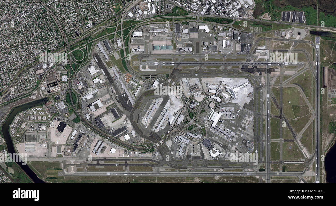 Luftbild-Karte John F Kennedy International Flughafen Queens New York Stockfoto
