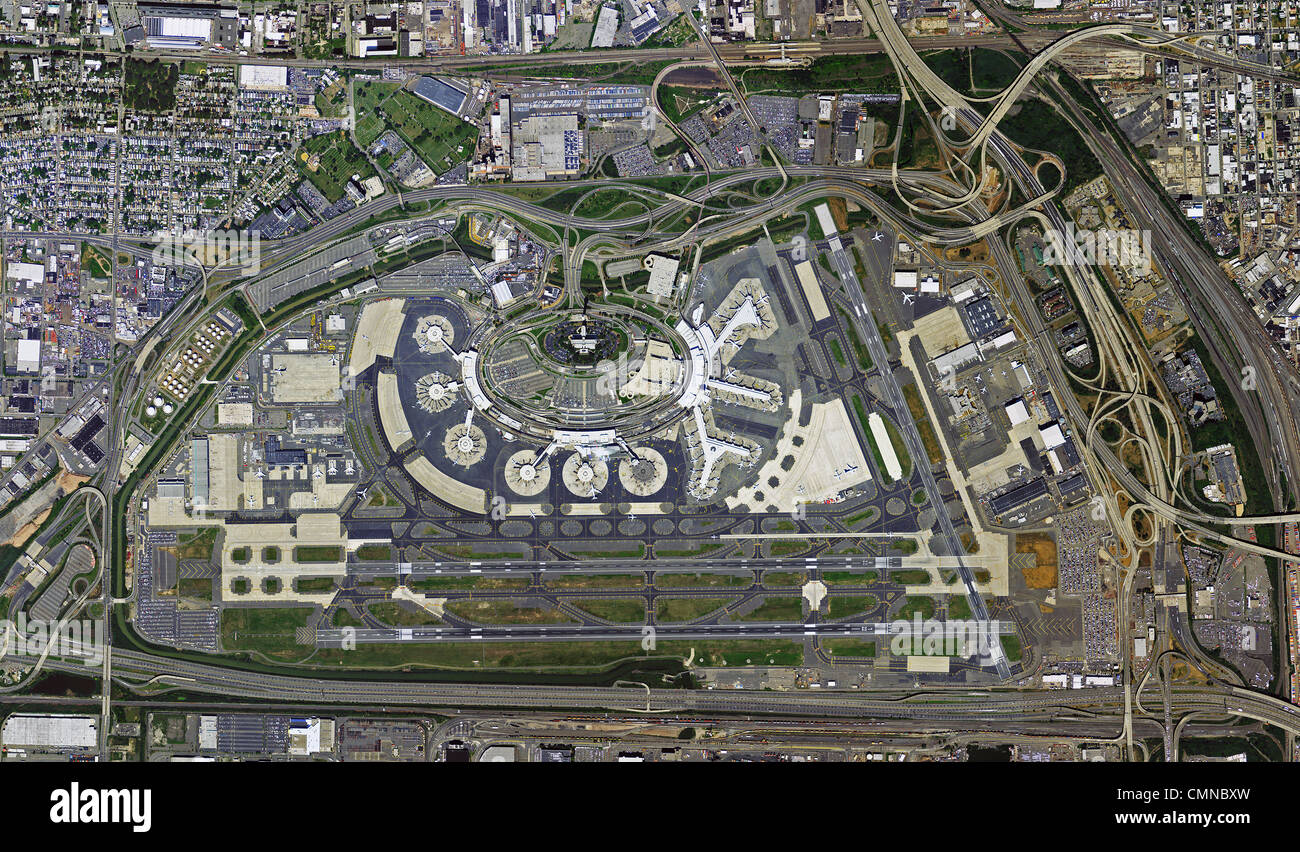 Luftbild-Karte von Newark International Airport ERW New Jersey Stockfoto