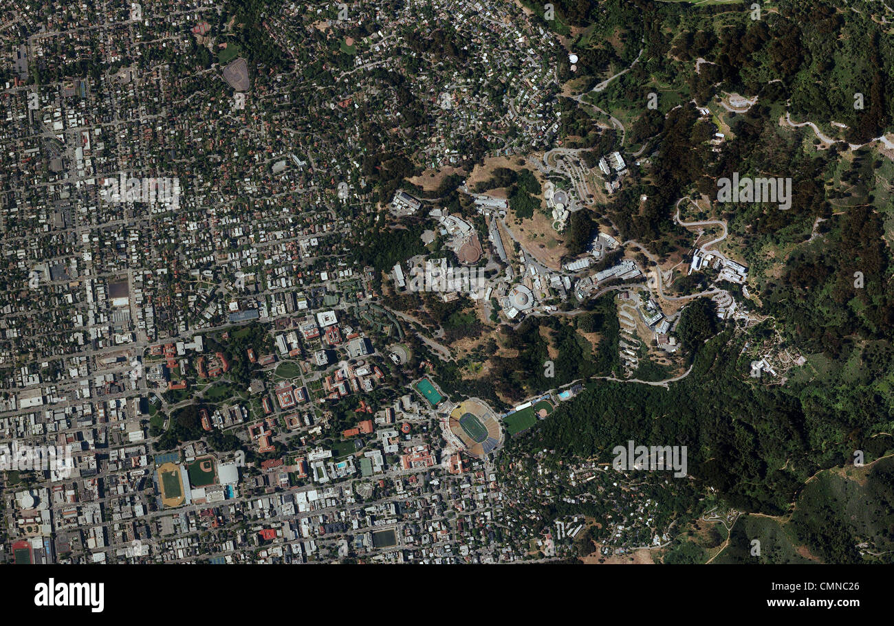 Luftbildkarte Campus der University of California, Berkeley Stockfoto