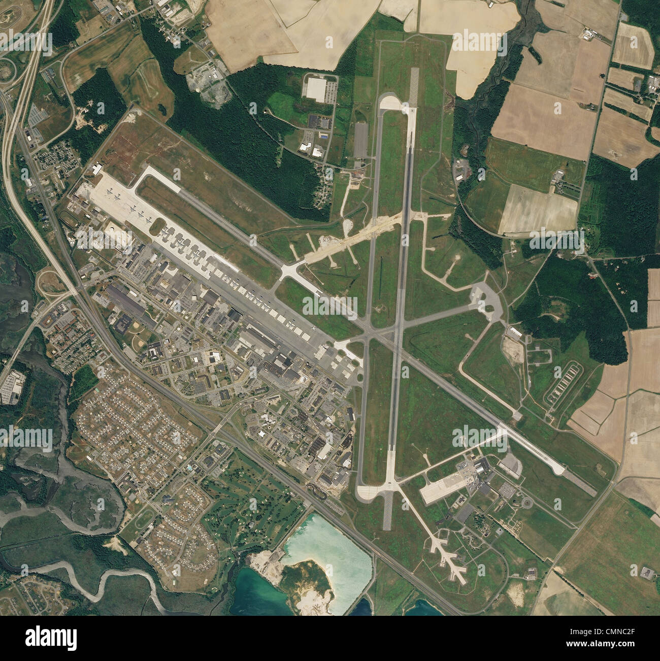 Luftbildkarte Dover Air Force Base, DOV, Delaware Stockfoto