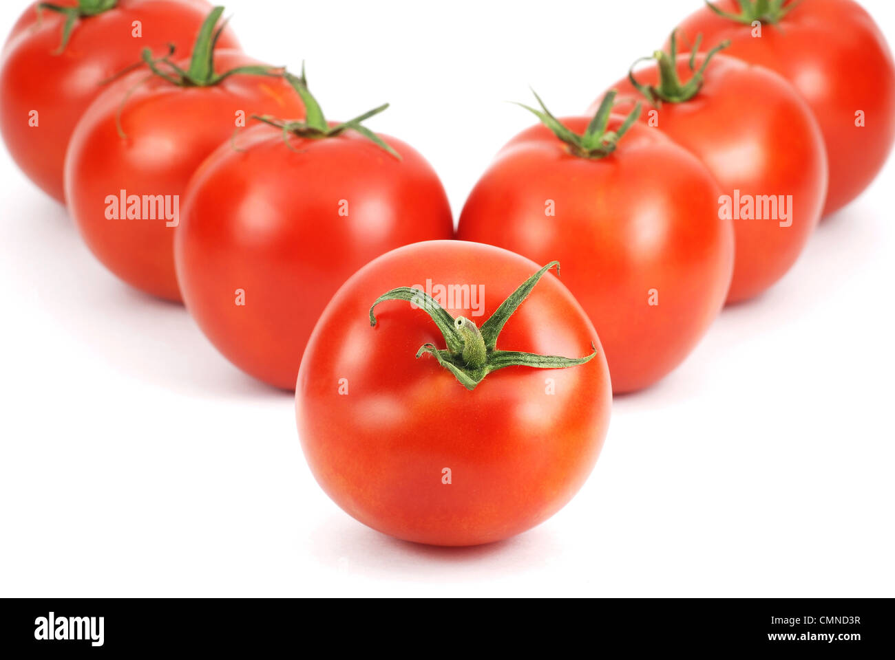 Frische Tomaten gemacht V Wort Stockfoto