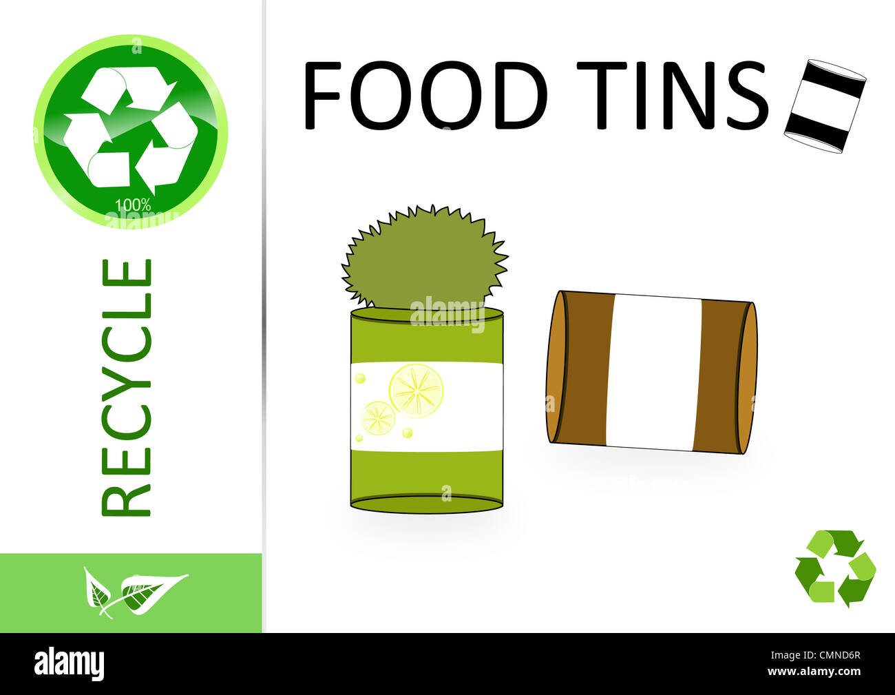 Bitte essen Dosen recyceln Stockfoto