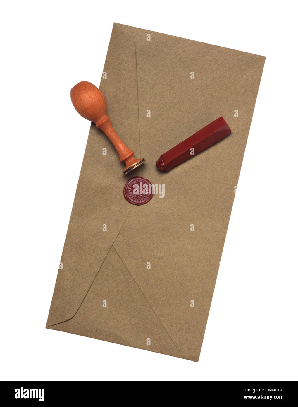 Umschlag mit versiegelten Wachs gestempelt Stockfoto