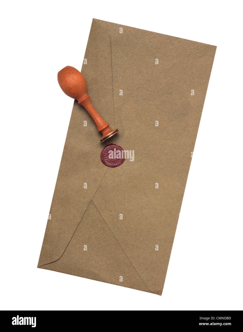 Umschlag mit versiegelten Wachs gestempelt Stockfoto