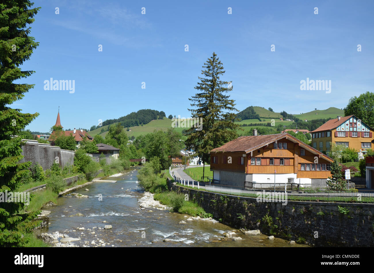 Bild der Landschaft von Appenzell, Schweiz. Stockfoto