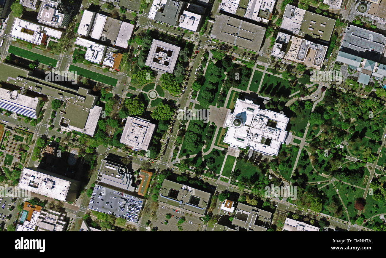 Luftbild-Karte Sacramento, Kalifornien Stockfoto