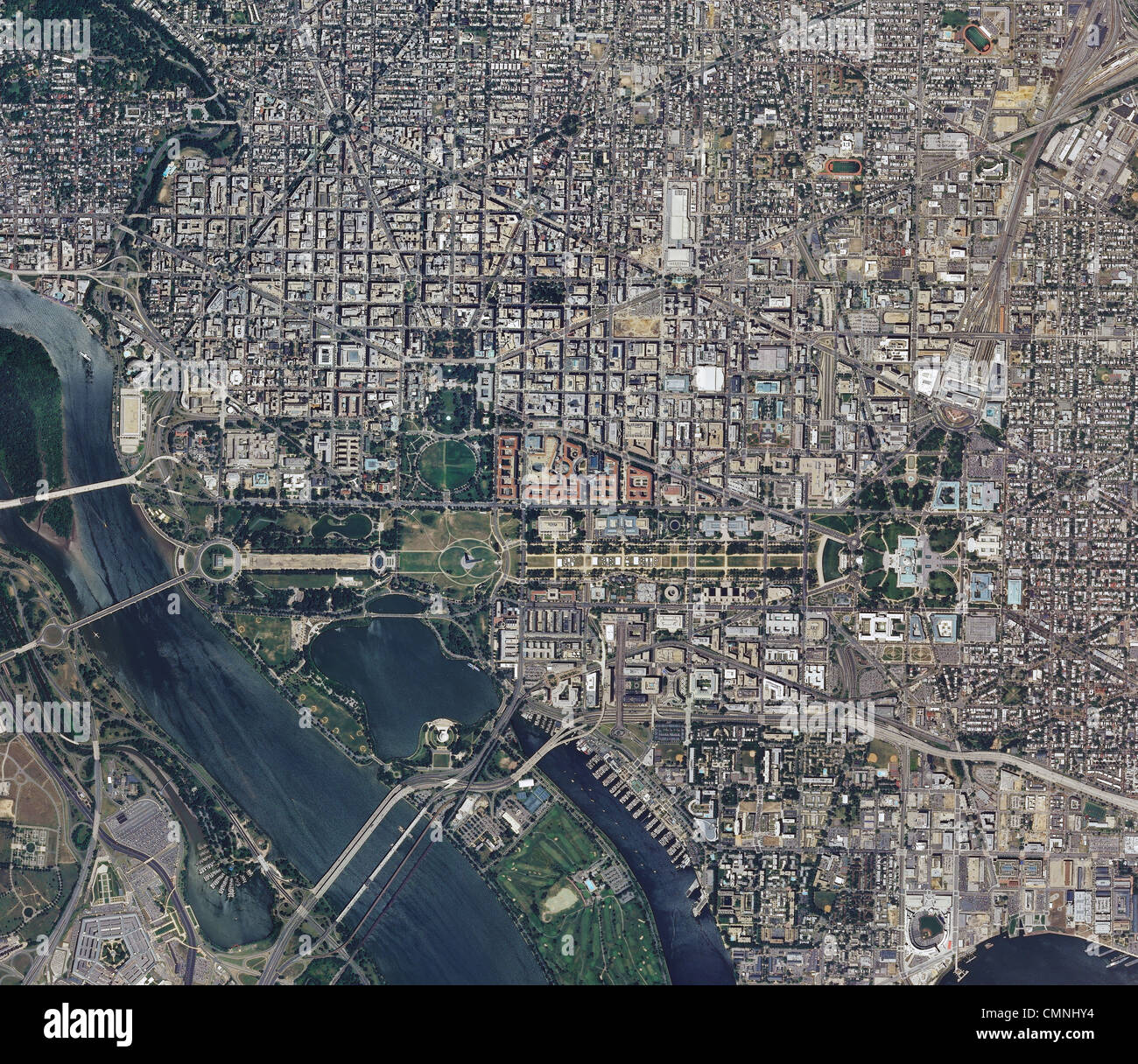 Aerial Map Of Washington Dc Luftbild-Karte Von Washington, Dc Stockfotografie - Alamy