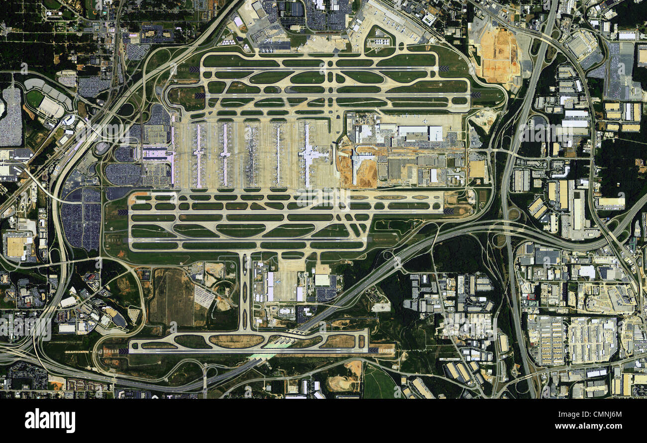 Luftbild Stadtplan Hartsfield-Jackson Atlanta International Airport, ATL,  Georgien Stockfotografie - Alamy