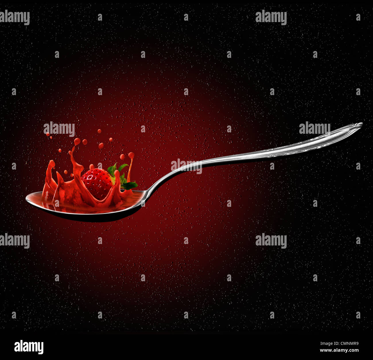 Strawberry Splash Studio Foto Stockfoto
