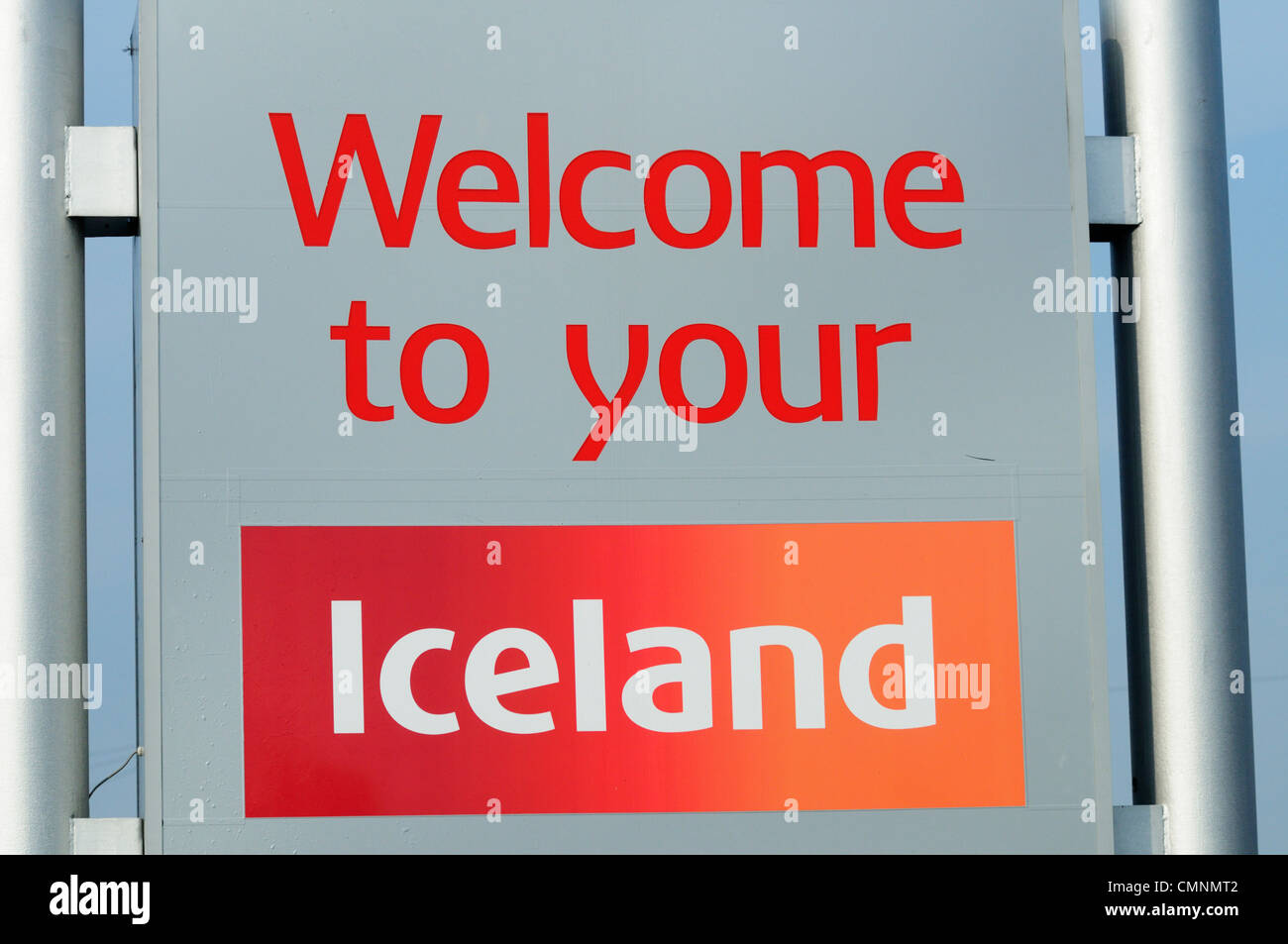 Willkommen bei Ihrem Island Zeichen, Cambridge, England, UK Stockfoto