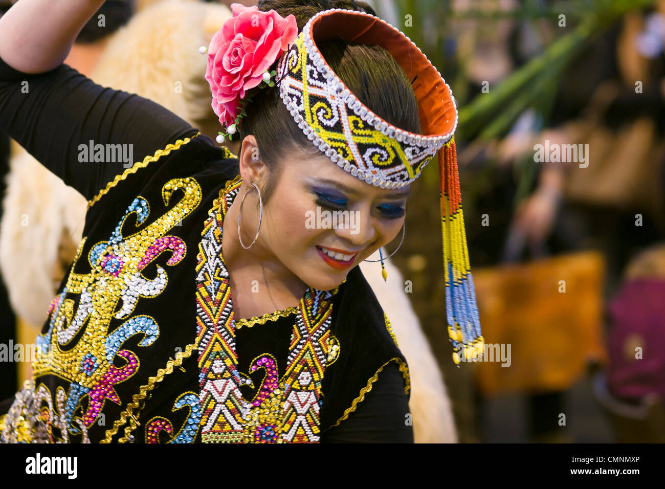 Malaysische Tänzer International Tourism Show 2012 Paris Stockfoto