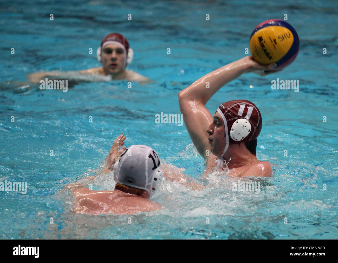Wasserball zwischen Sheffield University und Sheffield Hallam Universität während der Varsity 2012 Sportveranstaltung. Stockfoto