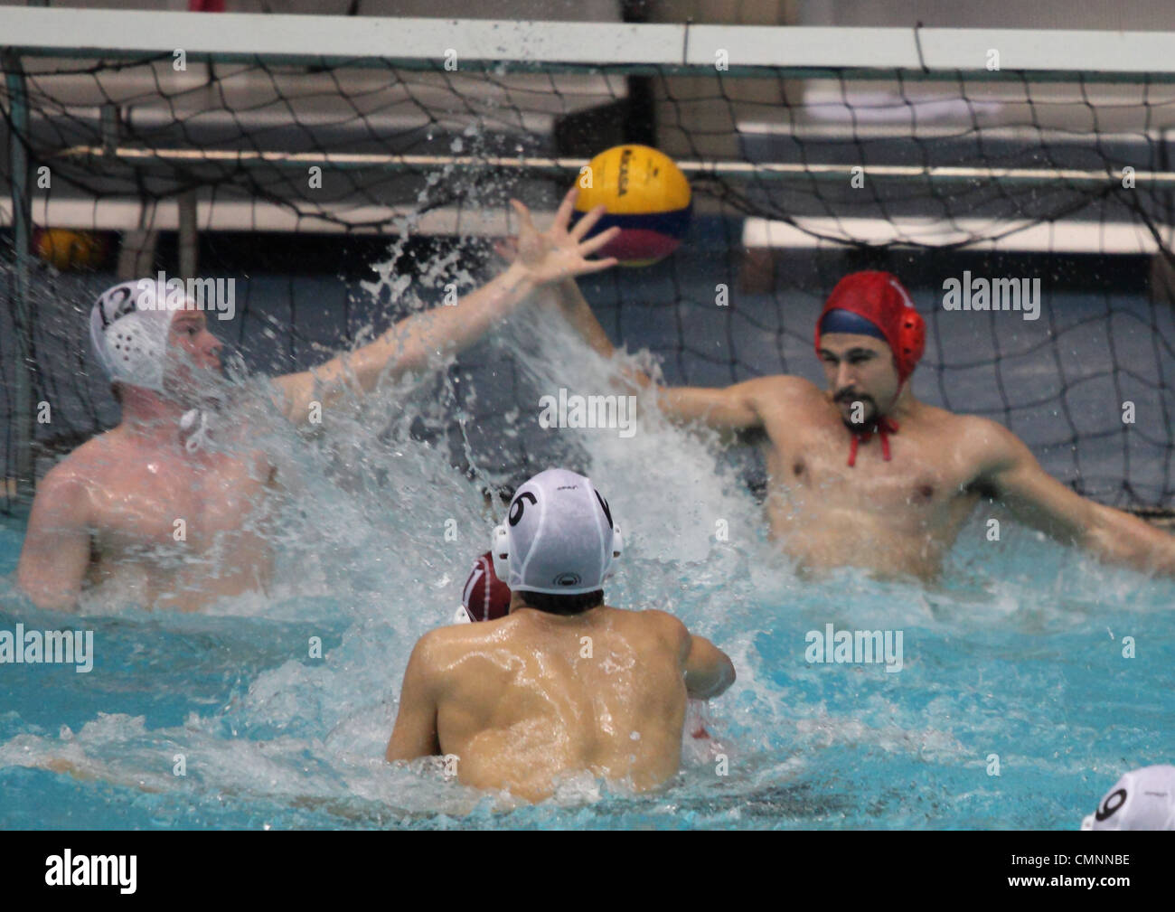 Wasserball zwischen Sheffield University und Sheffield Hallam Universität während der Varsity 2012 Sportveranstaltung. Stockfoto