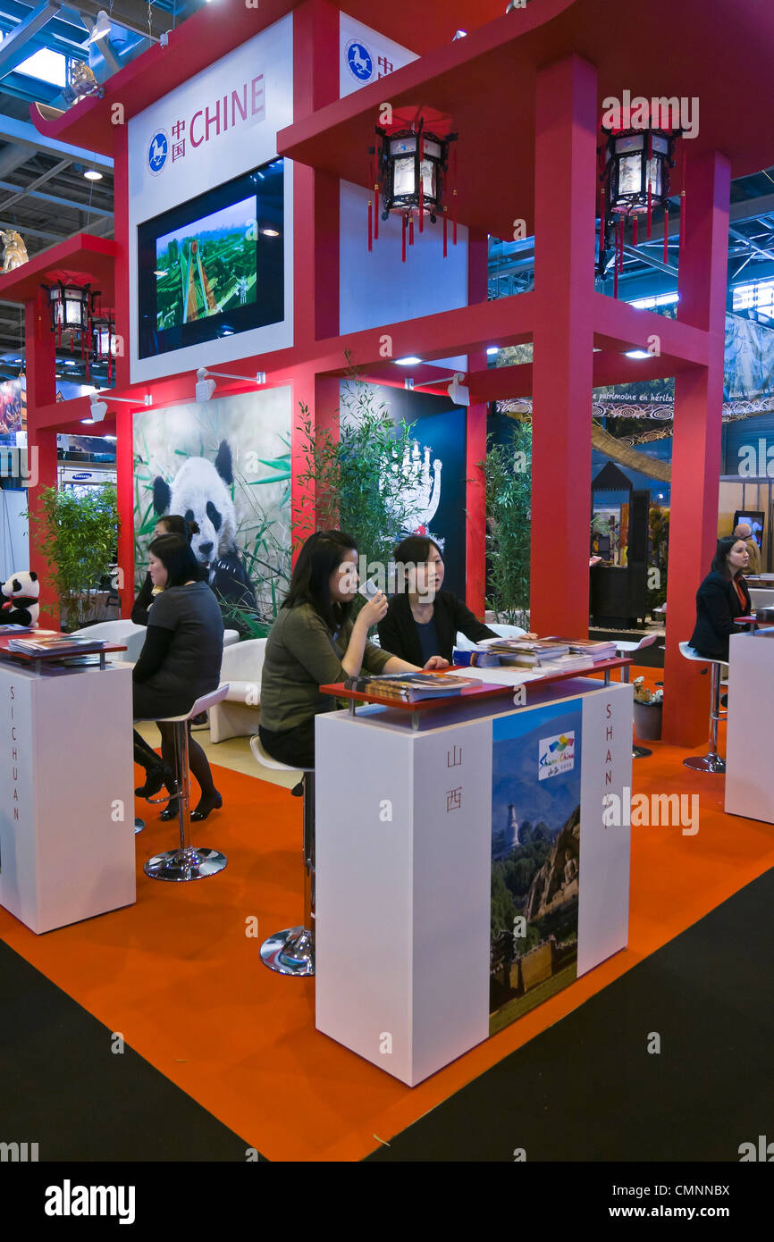 China Stand International Tourism Show 2012 Paris Stockfoto