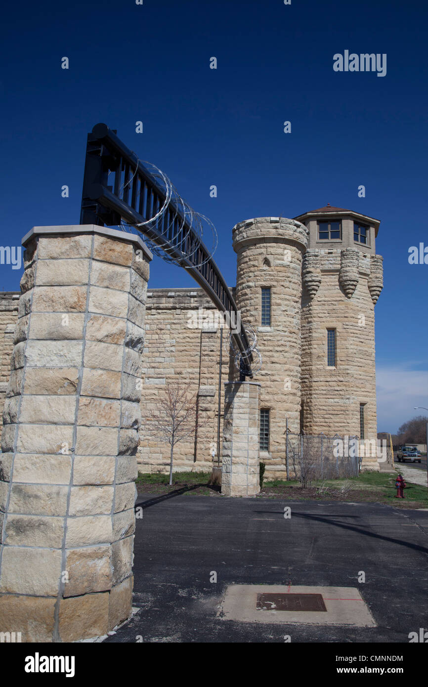 Joliet, Illinois - The Joliet Correctional Center, einem Gefängnis, das 1858 eröffnet und im Jahr 2002 geschlossen. Stockfoto