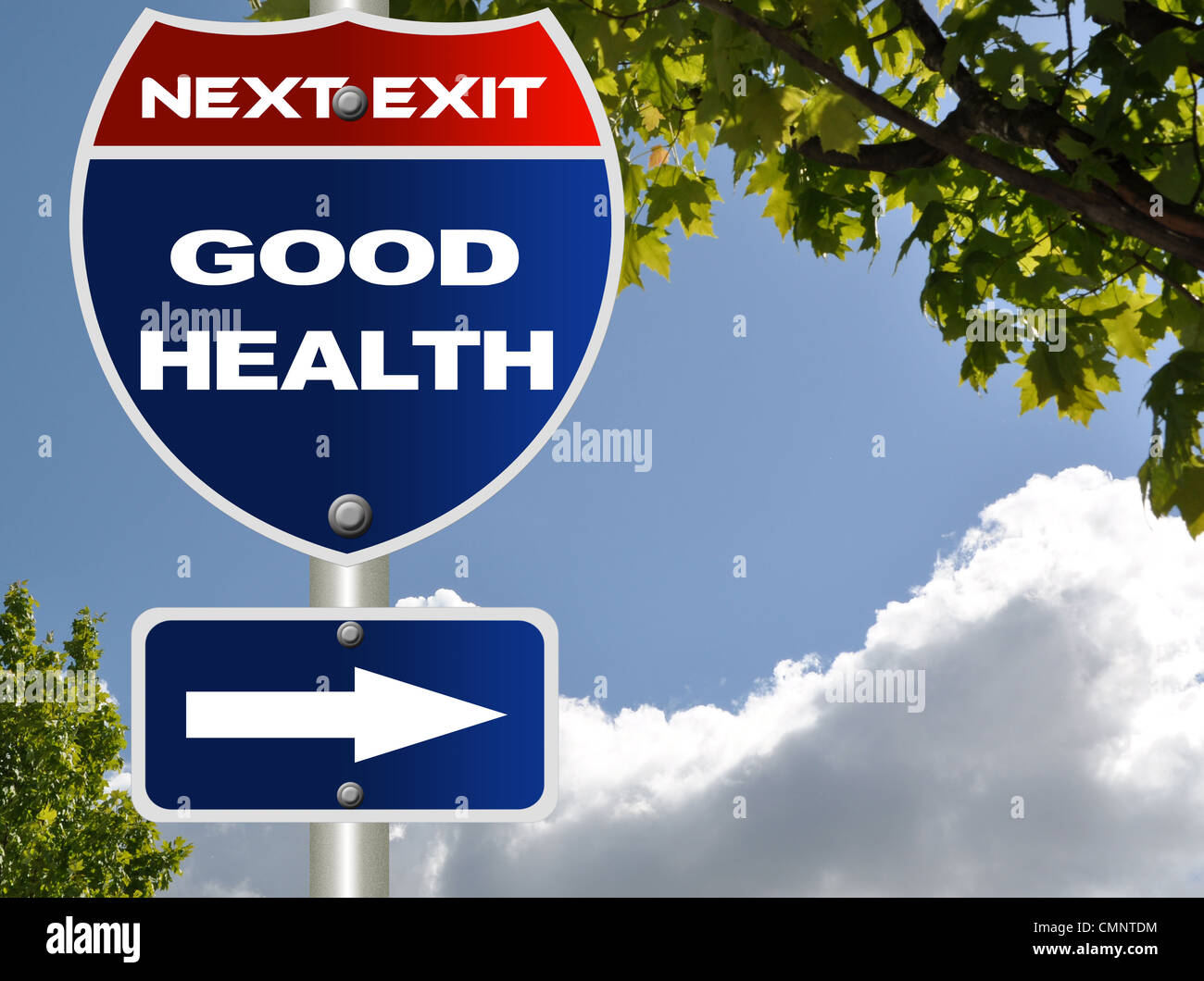 Gute Gesundheit-Straßenschild Stockfoto